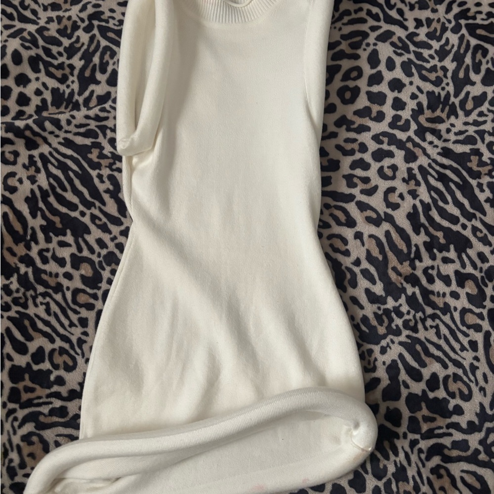 Sleeveless Cream Knit Dress